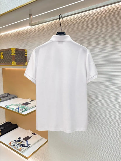 Letter Embroidered Polo Shirt