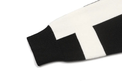 Color Block Crew Neck Knit Sweater