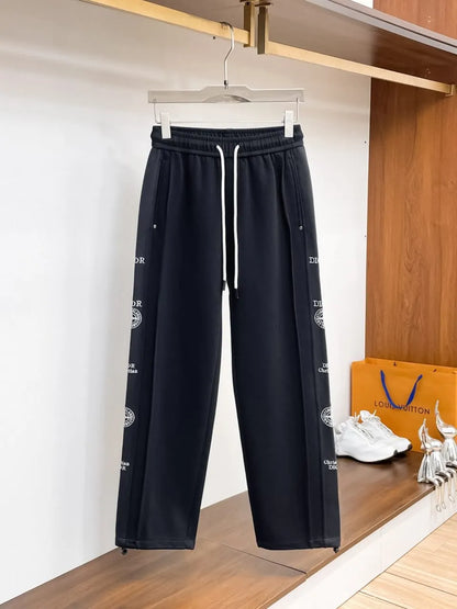 Side Repeating Print Loose‑Fit Pants