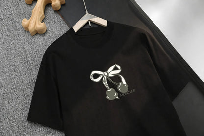 Bow‑Cherry Cute Style Print T‑shirt