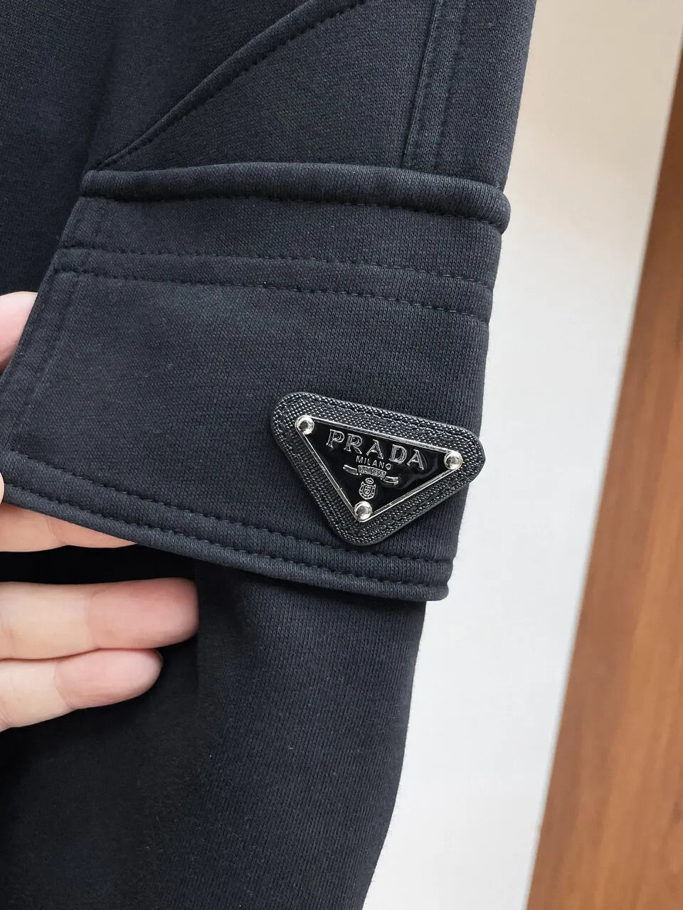 Triangle Badge Multi‑Pocket Cargo Pants