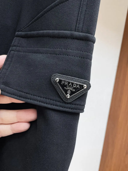 Triangle Badge Multi‑Pocket Cargo Pants