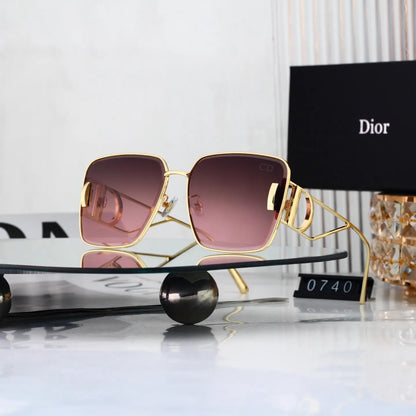 Thin Metal CD Accent Oversized Square sunglasses