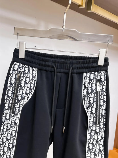 Side Printed Panel Zipper Shorts