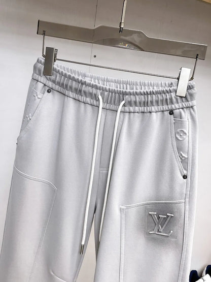 Debossed    Seam Stitching Pants