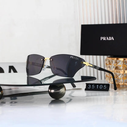Rimless Cut Rectangle Sunglasses
