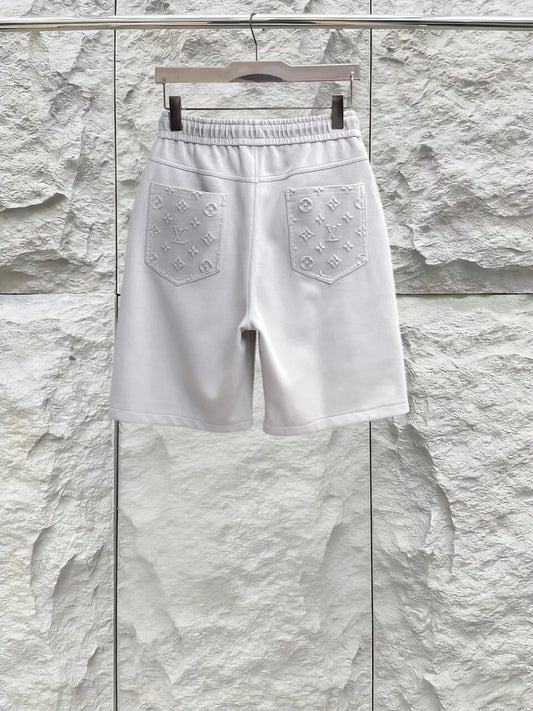 Embossed Monogram Cargo Casual Shorts