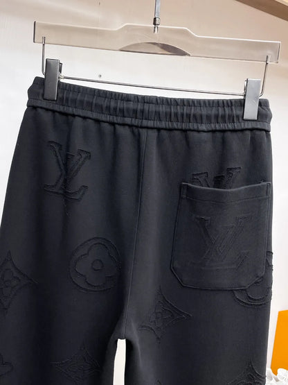 All‑Over Raised Embroidery Relaxed Pants