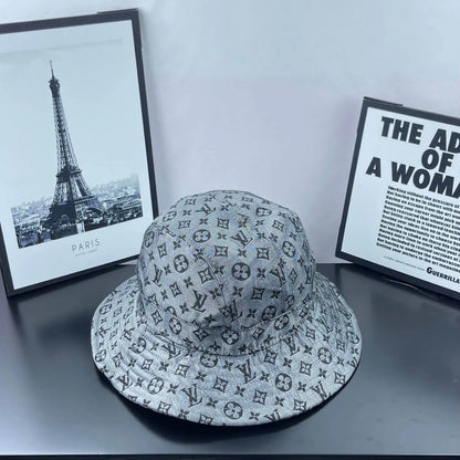 Vintage Grey Patterned Bucket Hat