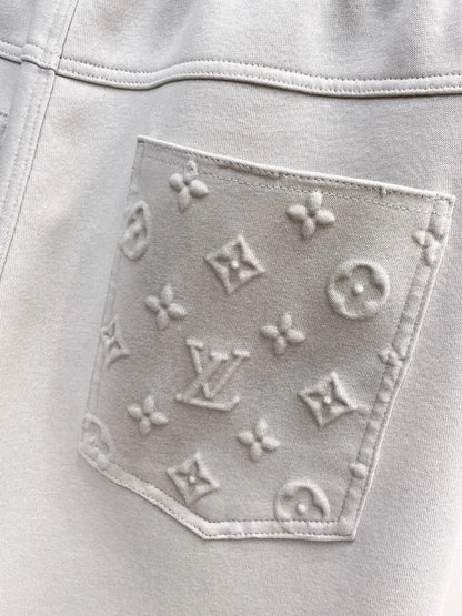 Embossed‑Pattern Cargo Pocket Pants