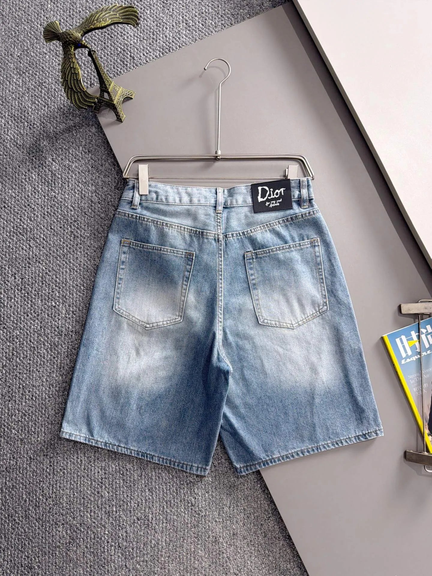 Seam Stitching Washed Denim Shorts