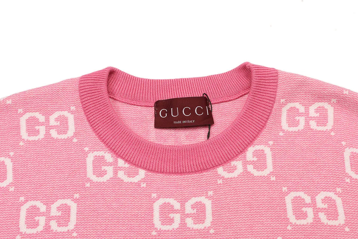 Jacquard Crew Neck Knit Sweater