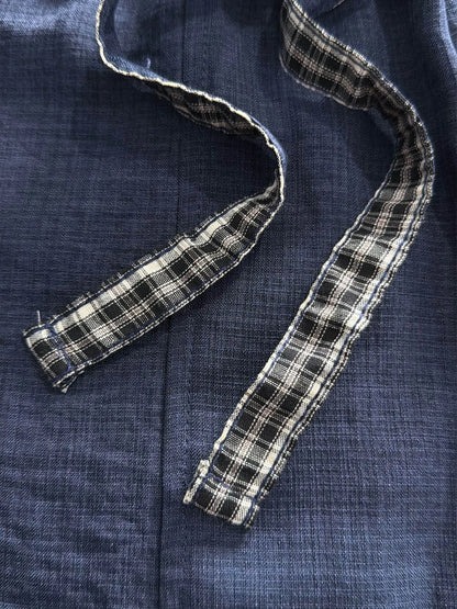 Plaid Cuff Label Decor Shorts