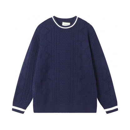 Cable‑Knit Stripe Sweater