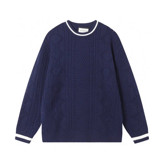Cable‑Knit Stripe Sweater