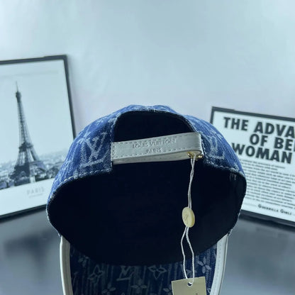 Color-Block Brim Denim Dome Cap