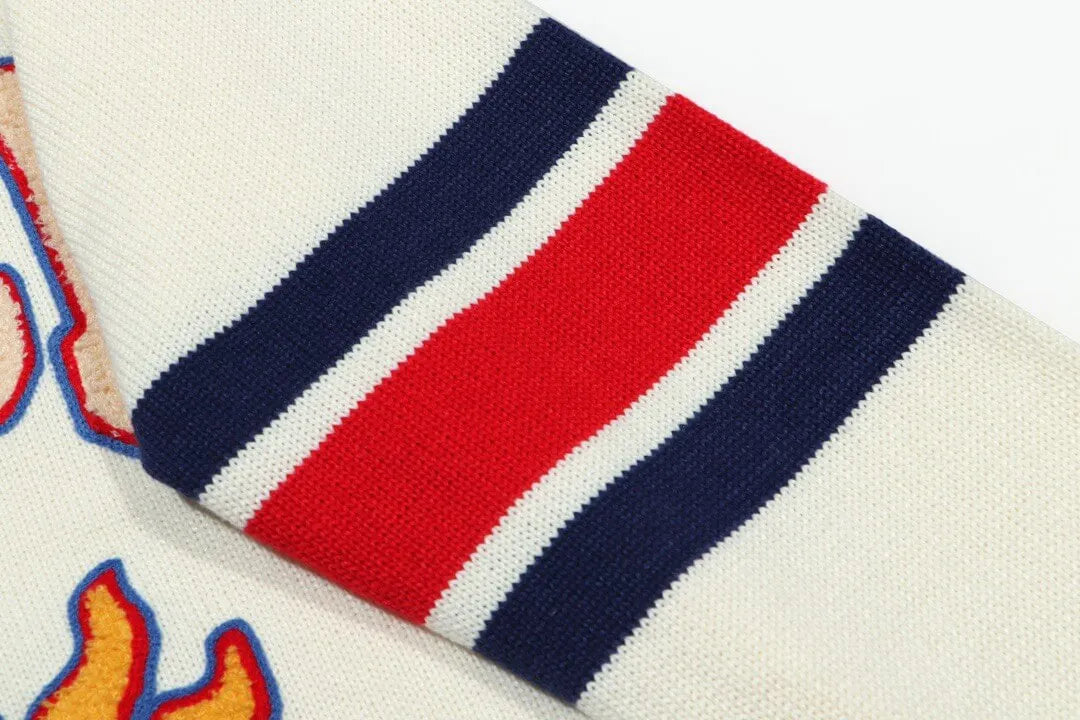 Stripe Sleeve Crew Sweater