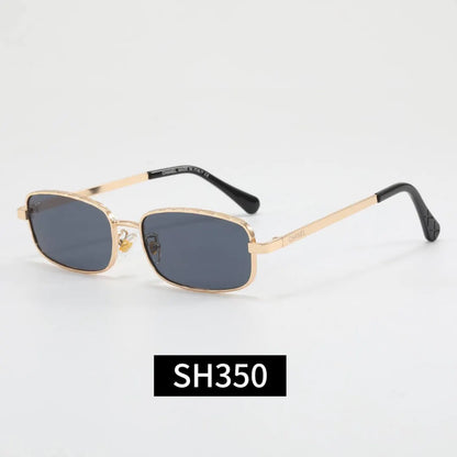 Slim Metal Narrow Rectangle Sunglasses