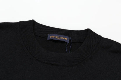Cuff Embroidered Crew Sweater