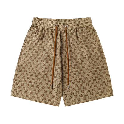 All Over Print Brown Shorts