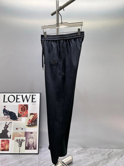 Geometric Embroidery Loose Straight Pants