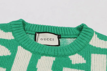 Letter Print Jacquard Sweater