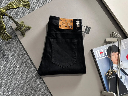 Monogram Leather Tag Jeans