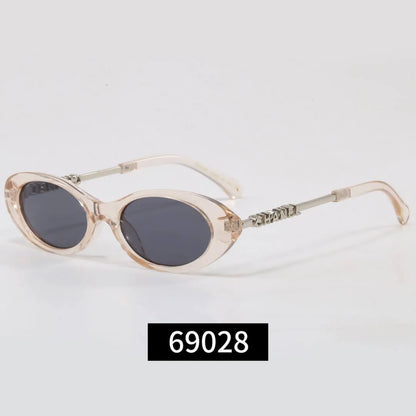 Thin Frame Letter Temples Sunglasses