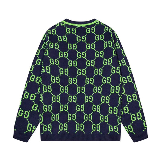 Lime Jacquard Knit Sweater