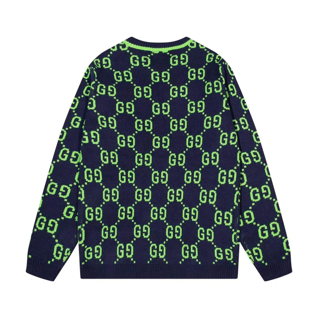 Lime Jacquard Knit Sweater