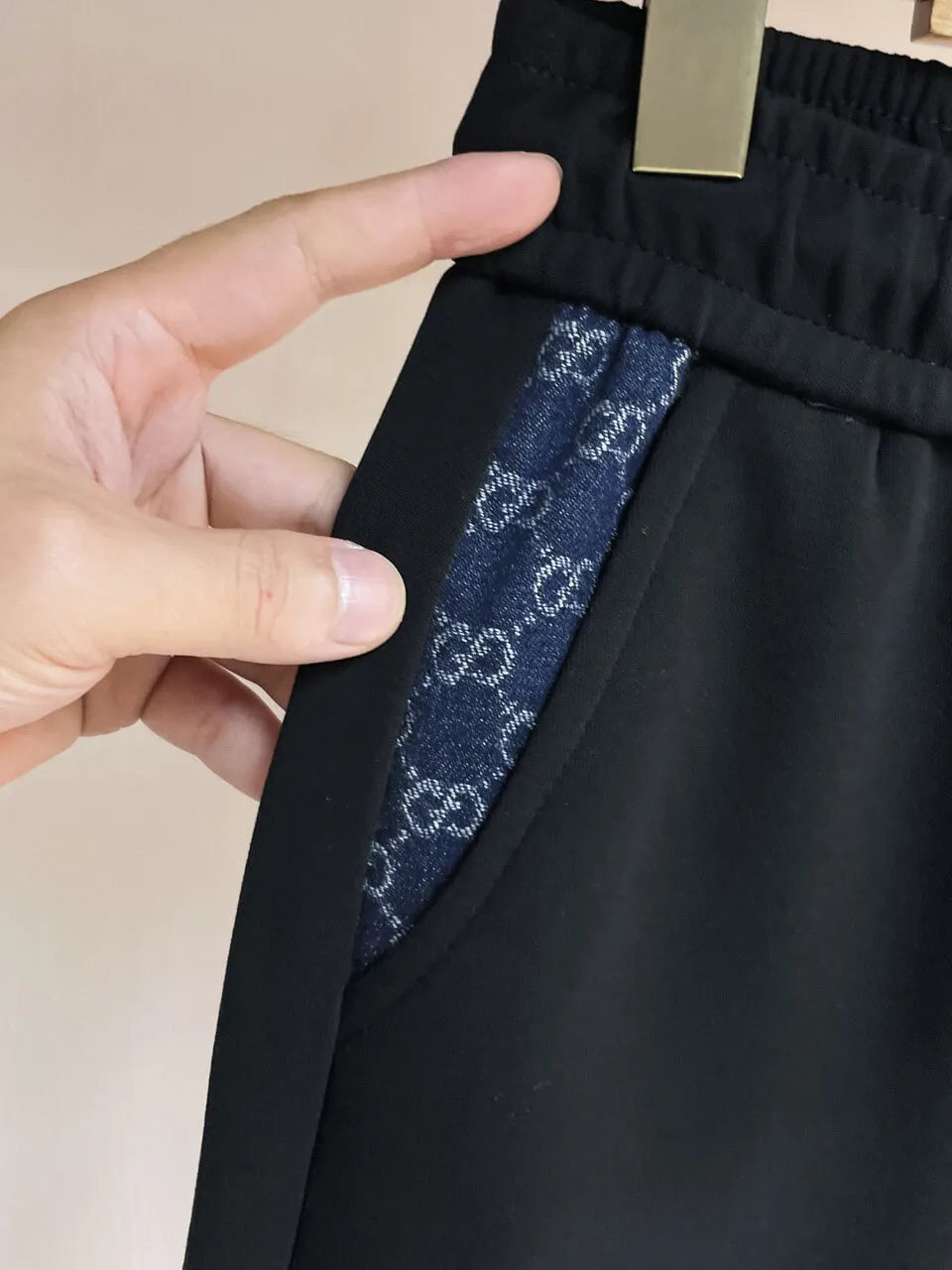 Jacquard Patch Pocket Straight Pants