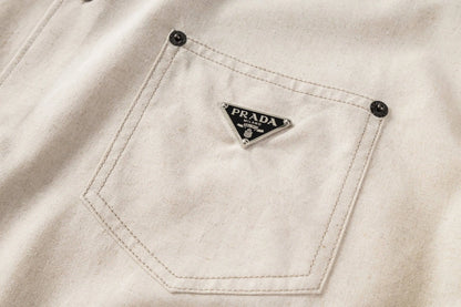 Pocket Cotton‑Linen Oversized Jacket