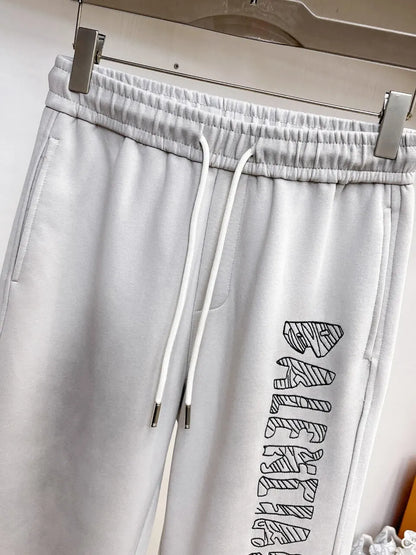 Vertical Graffiti Letter Printed Pants