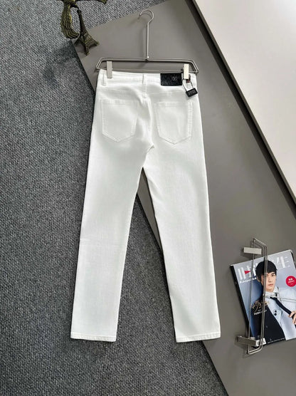 Classic Label Slim Straight Jeans