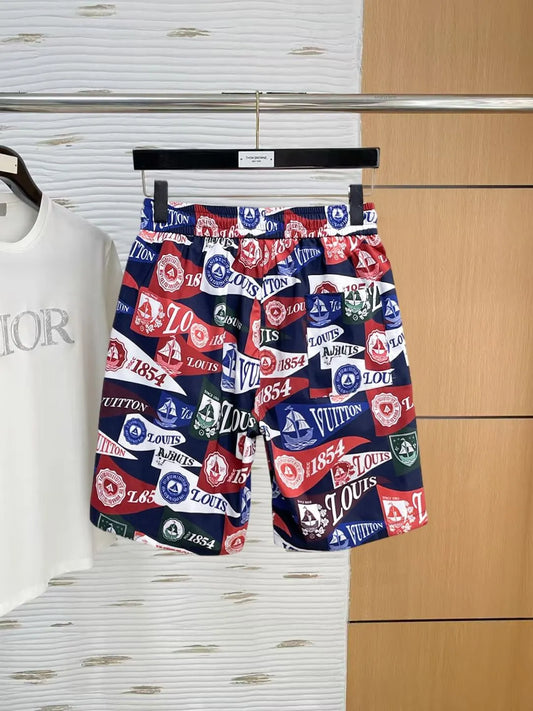 Vintage Flag Full Print Casual Shorts