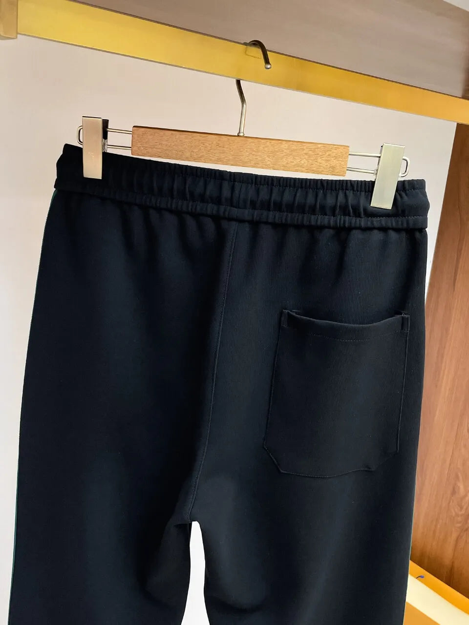 Color‑Block Side Tape Badge Straight Pants