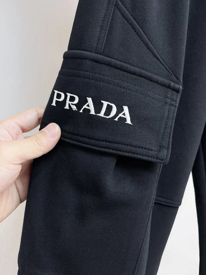 Triangle Badge Multi‑Pocket Cargo Pants