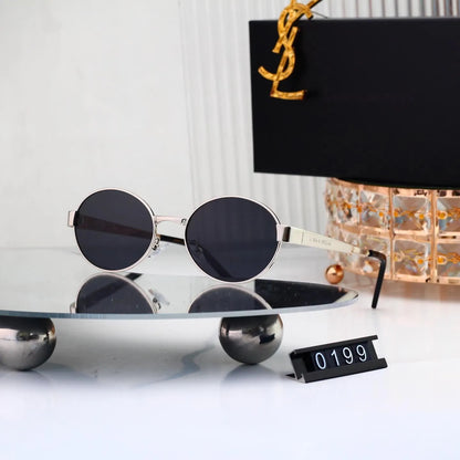 Retro Slim Metal Oval Sunglasses