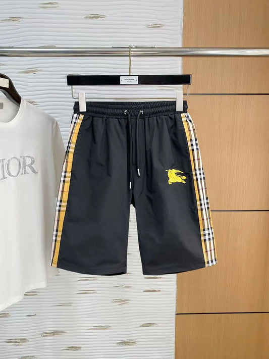 Plaid Side Tape Embroidered Shorts