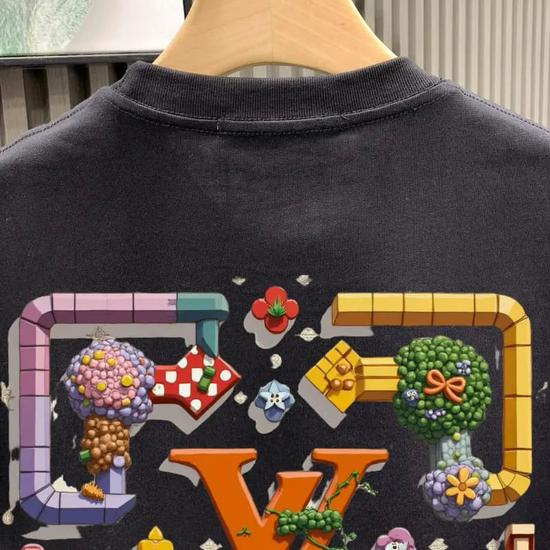 Bright Floral Cartoon T-shirt
