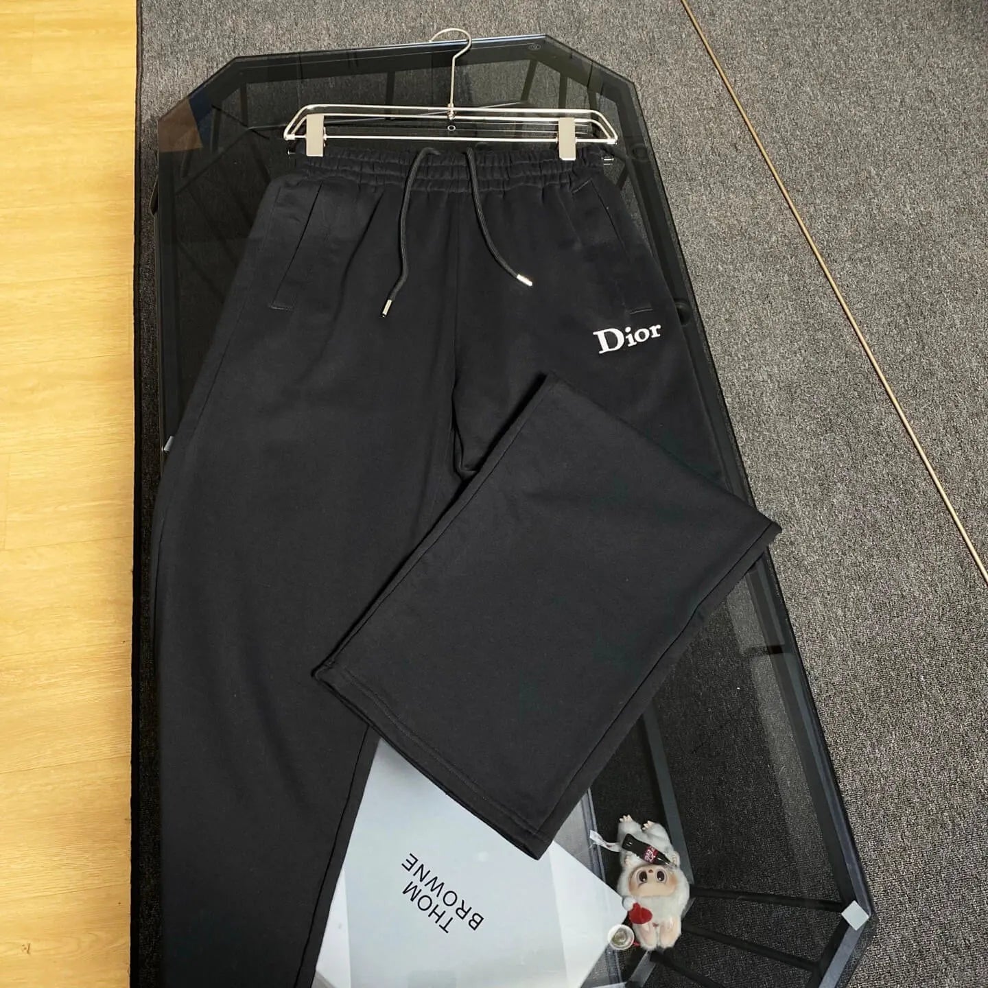 Letter Embroidery Straight Sweat Pants