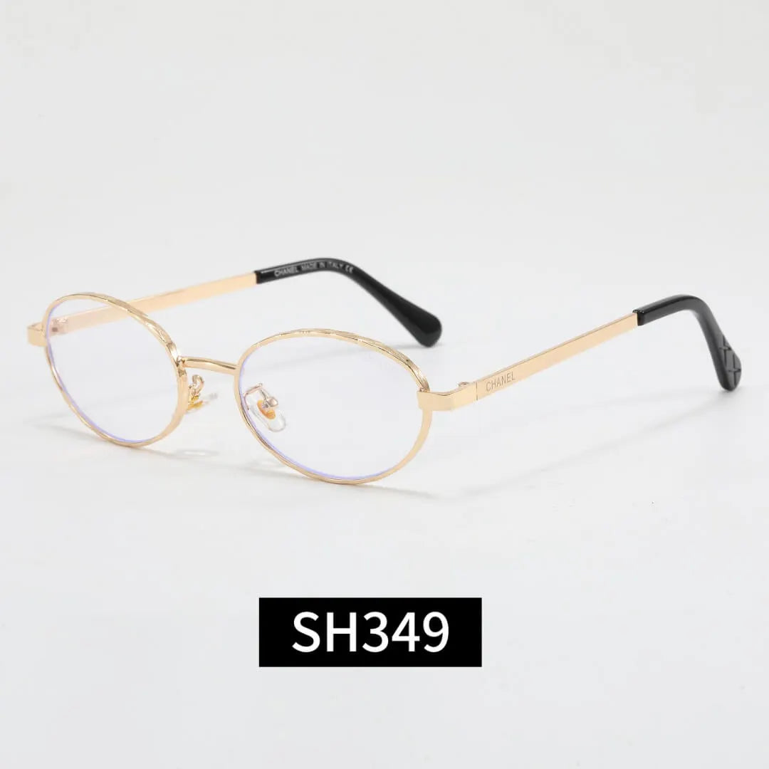 Slim Metal Oval Vintage Sunglasses