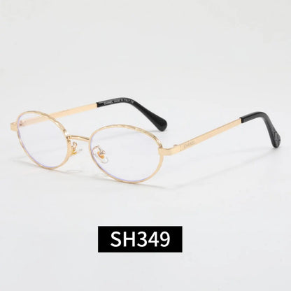 Slim Metal Oval Vintage Sunglasses