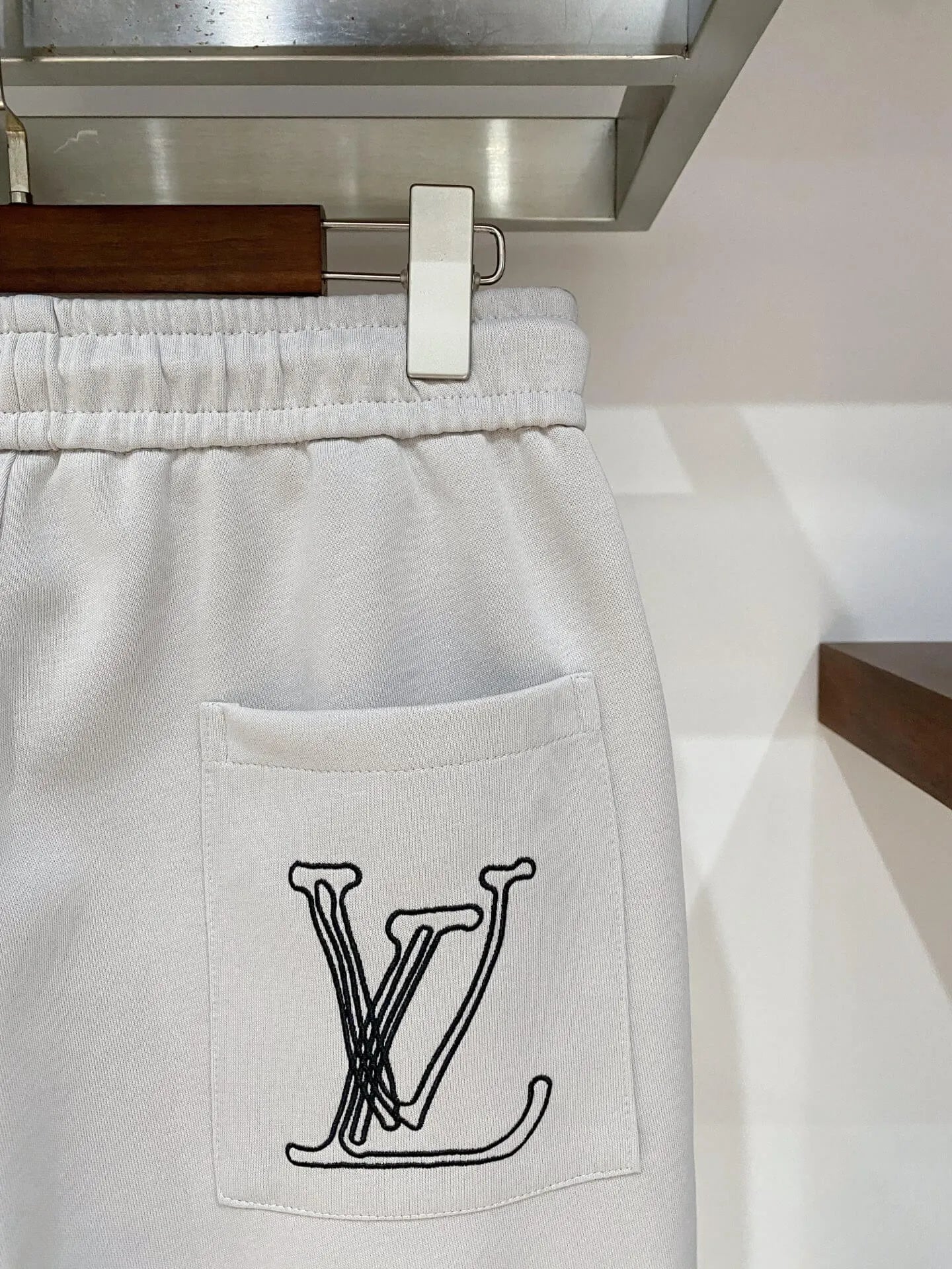 Vintage Script   Embroidered Casual Shorts