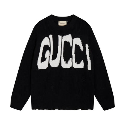 Distressed Crewneck Sweater