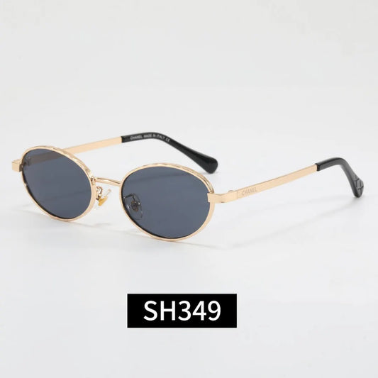 Slim Metal Oval Vintage Sunglasses
