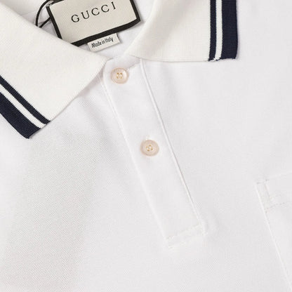 Dual‑Eye Gaze‑Motif Embroidered Polo Shirt