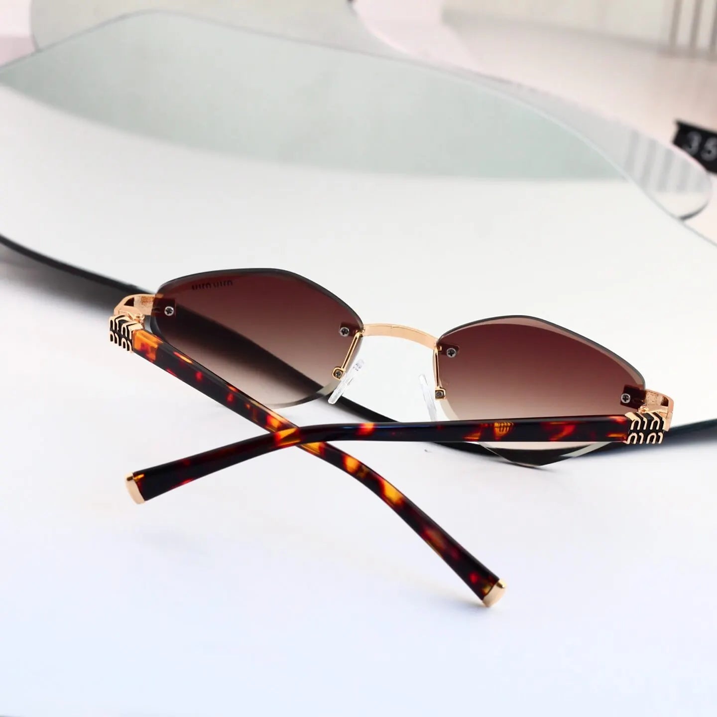 Rimless Irregular Sunglasses