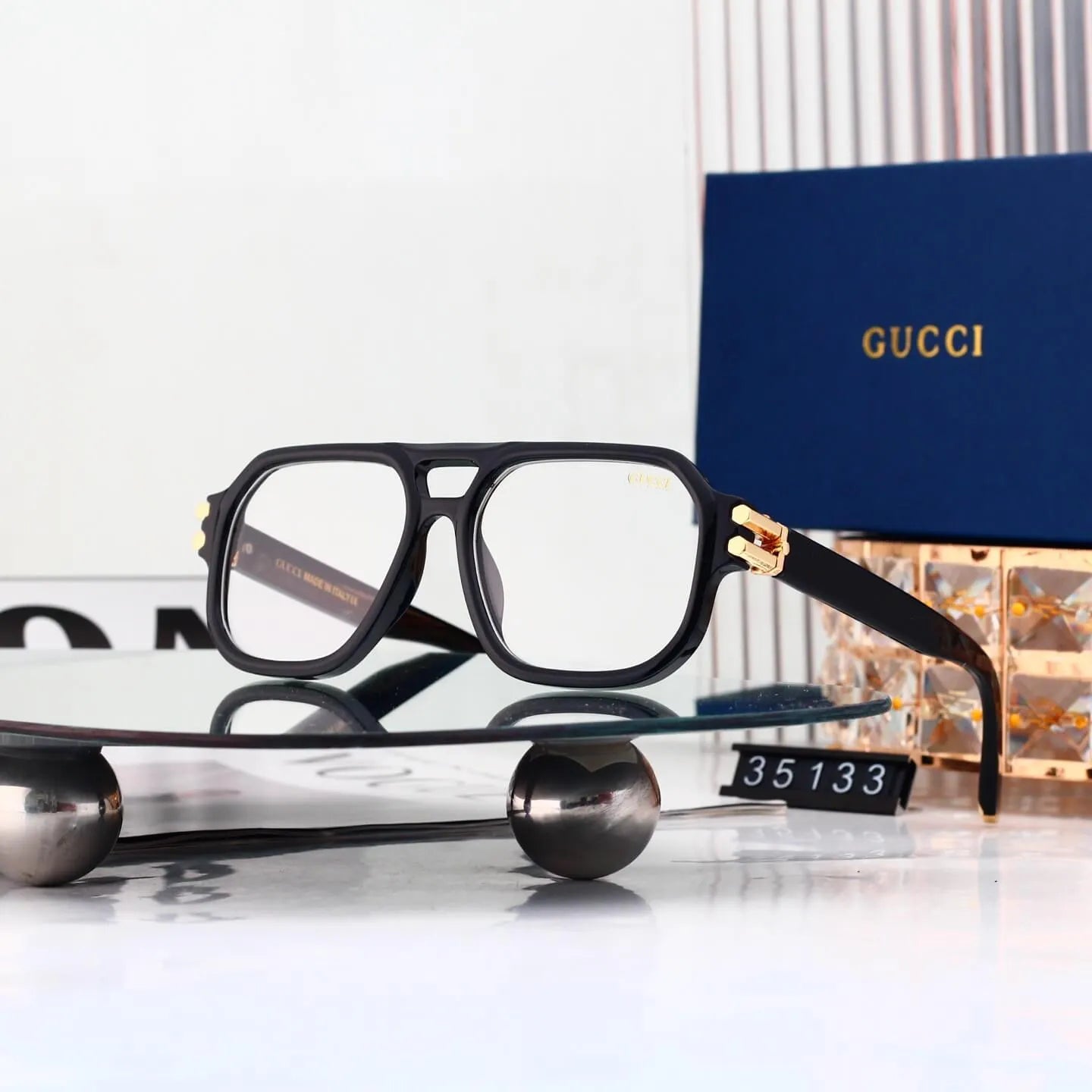 Double Bridge Square Sunglasses