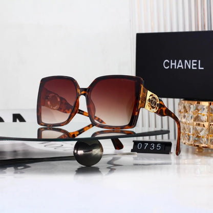 Hollow Double C Metal Square Sunglasses